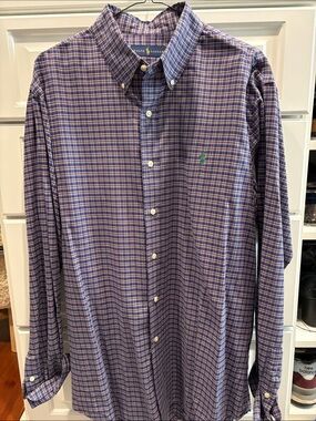 Ralph Lauren Blue and Purple Plaid Button-Down Shirt